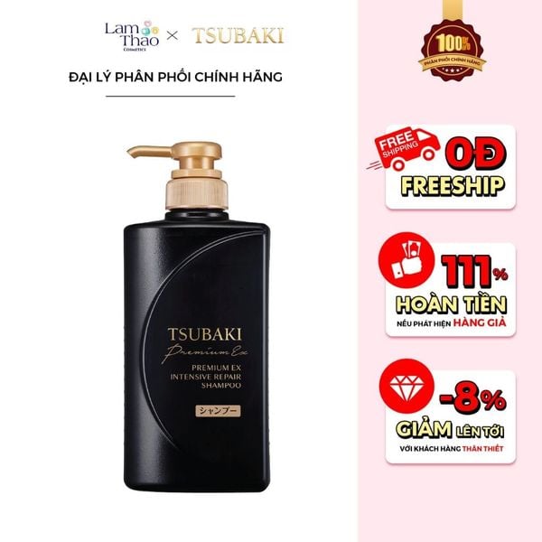 Dầu Gội Phục Hồi Tóc Hư Tổn, Gãy Rụng Tsubaki Premium EX Intensive Repair Shampoo