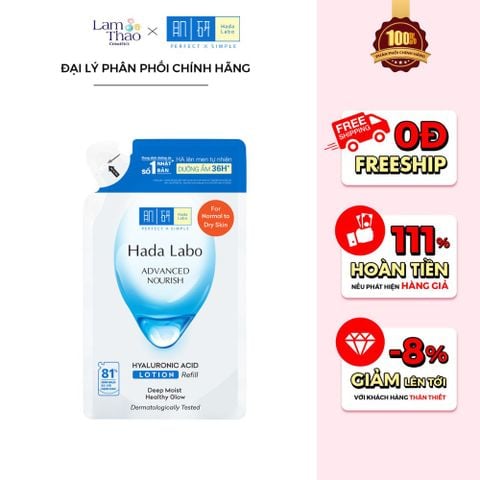  Túi Refill Dung Dịch Dưỡng Ẩm Da Thường, Khô Hada Labo Advanced Nourish Hyaluronic Acid Lotion For Normal To Dry Skin 
