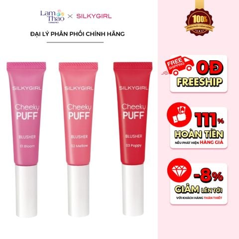  [TẶNG 1 BÔNG MÚT SILKY GIRL] Má Hồng Kem Silkygirl Cheeky Puff Blusher 