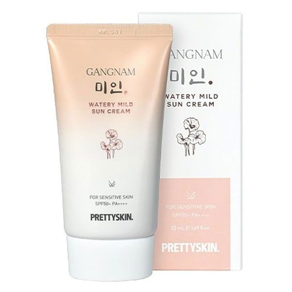 [KHI MUA SP PRETTY SKIN FULLSIZE TẶNG 1 TÚI TOTE PRETTY SKIN] [HĐ 699K PRETTY SKIN TẶNG KEM DƯỠNG RETINOL] Kem Chống Nắng Cấp Nước Pretty Skin Gangnam Watery Mild Sun Cream