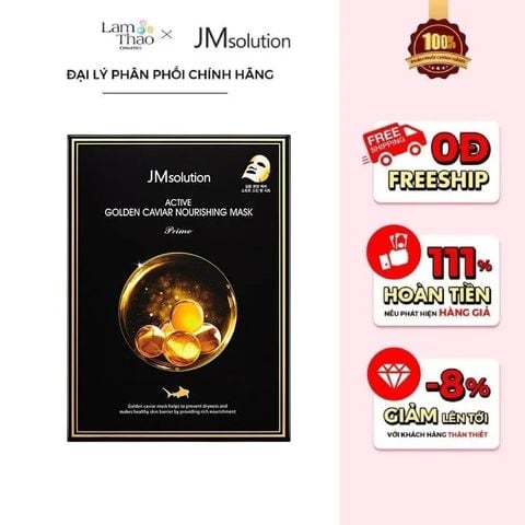  Mặt Nạ Cá Tầm Vàng Dưỡng Ẩm Và Săn Chắc Da JM Solution Active Golden Caviar Nourishing Mask Prime 