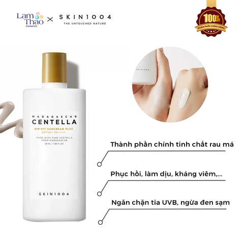  Kem Chống Nắng Chiết Xuất Rau Má Dành Cho Da Nhạy Cảm Skin1004 Madagascar Centella Air-Fit Sun Cream Plus (Mẫu Mới) 