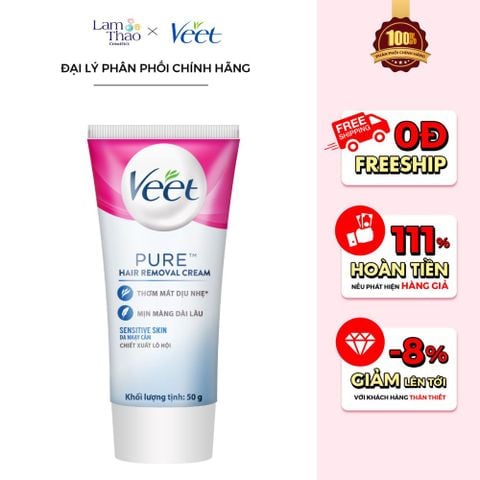  Kem Tẩy Lông Dành Cho Da Nhạy Cảm Veet Pure Hair Removal Cream [Mẫu Mới] 