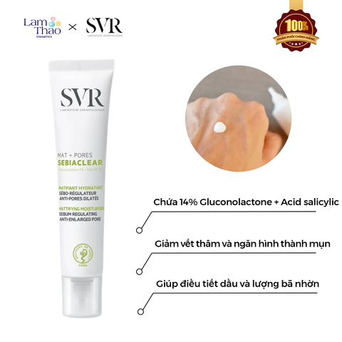  Kem Dưỡng Giảm Mụn Se Khít Lỗ Chân Lông SVR Sebiaclear Mat + Pores 