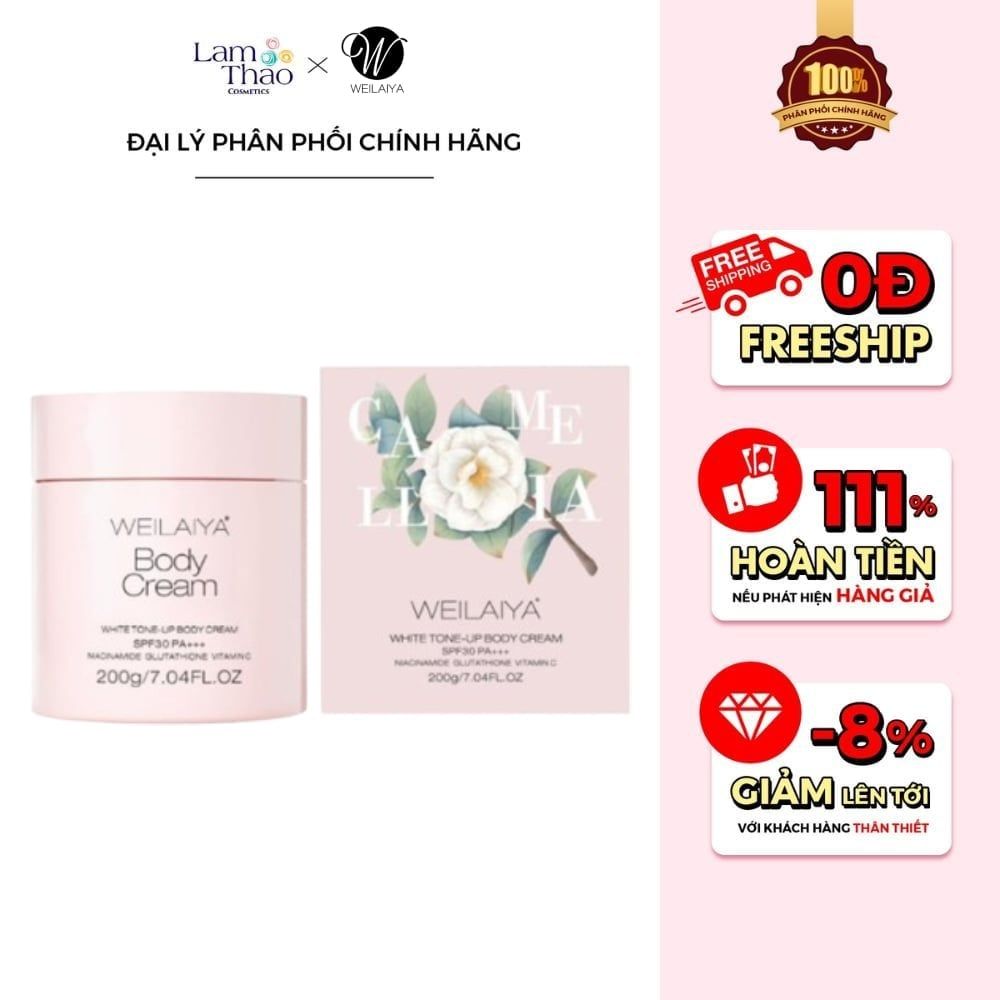 Kem Dưỡng Trắng Toàn Thân Weilaiya White Tone-Up Body Cream SPF30++++