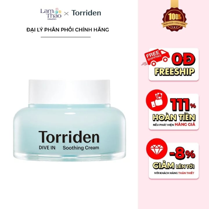 Kem Dưỡng Ẩm Cho Da Dầu Torriden Dive In Low Molecule Hyaluronic Acid Soothing Cream