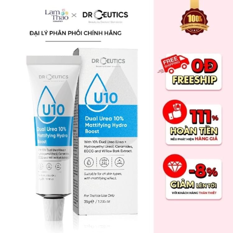 Gel Dưỡng Ẩm Kiềm Dầu Và Cải Thiện Làn Da DrCeutics Dual Urea 10% Mattifying Hydro Boost