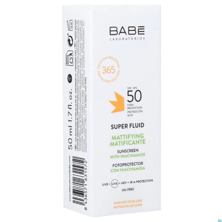 [Mua SP BABE Fullsize tặng 02 Kem dưỡng Stop AKN Mattifying Moisturiser 2ml] Kem Chống Nắng Kiểm Soát Dầu Cho Da Dầu Mụn Laboratorios BABE Super Fluid Mattifying Sunscreen SPF50