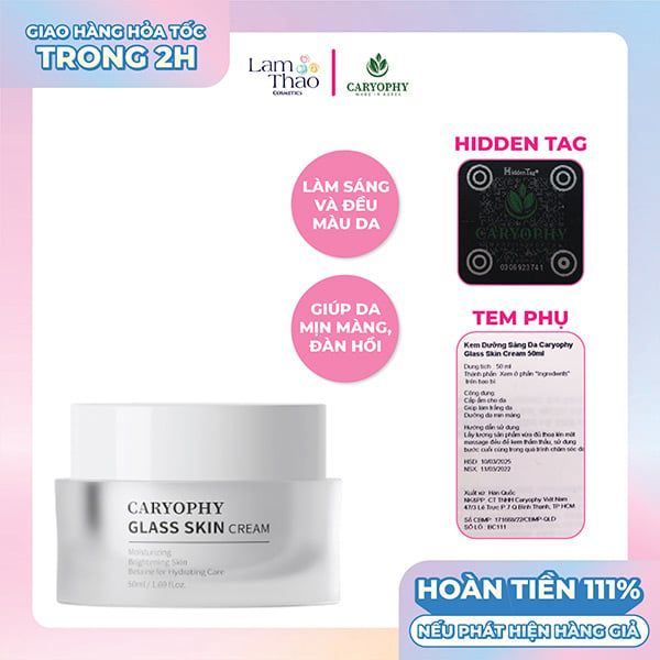 Kem Dưỡng Ẩm, Làm Sáng Da Caryophy Glass Skin Cream