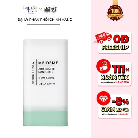  Thanh Lăn Chống Nắng Meideme Green Salvia Airy Matte Sun Stick SPF50+ PA++++ 
