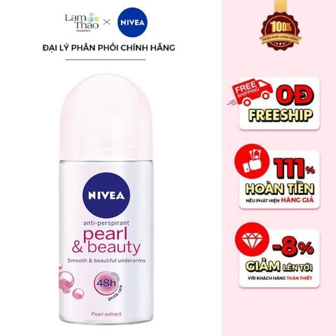  Lăn Khử Mùi Ngọc Trai Dưỡng Da Sáng Mịn Nivea Pearl & Beauty 48H 