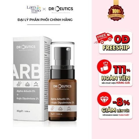  Tinh Chất Làm Sáng Da Và Hỗ Trợ Làm Mờ Thâm Nám DrCeutics Alpha Arbutin Alpha Arbutin 5% Và Kojic Dipalmitate 2% 
