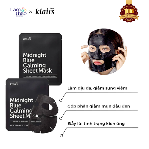  Mặt Nạ Làm Dịu Da Klairs Midnight Blue Calming Sheet Mask 