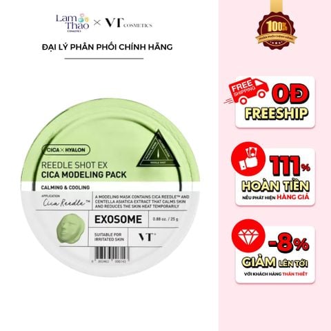  [DEAL WEB: DUY NHẤT 12/8 GIÁ SỐC] Mặt Nạ Dẻo Hỗ Trợ Phục Hồi VT Cosmetics Reedle Shot Ex Cica Modeling Pack 