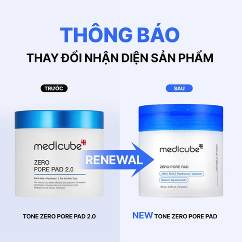  Toner Pad Hỗ Trợ Làm Sạch Lỗ Chân Lông Dành Cho Da Nhạy Cảm Medicube Zero Pore Pad Mild 