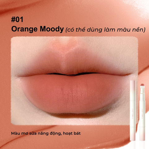  Son Kem Lì Đầu Bông Dặm Judydoll Cushion Lip Powder Cream 