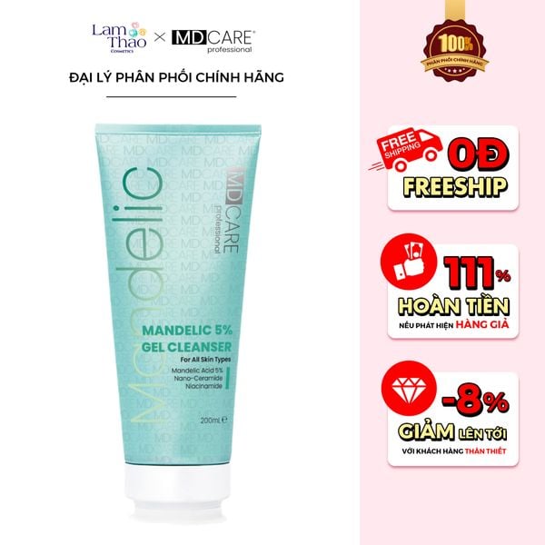 MUA 1 SP MD CARE FULLSIZE TẶNG 01 SRM SẠCH SÂU 30ML Gel Rửa Mặt Sạch Sâu Và Tẩy Tế Bào Chết MD Care Mandelic Acid 5% Gel Cleanser