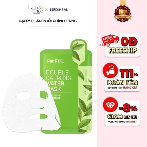  [DEAL 22/6 - 25/6 COMBO 5 NẠ MEDIHEAL BẤT KÌ GIÁ SỐC]  Mặt Nạ Làm Dịu Da Mediheal Double Calming Water Mask 