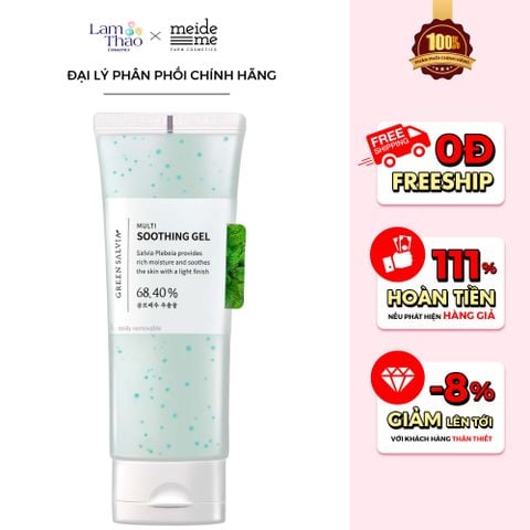  Gel Dưỡng Cấp Ẩm Đa Năng Phục Hồi Cho Da Nhạy Cảm Meideme Green Salvia Multi Soothing Gel 