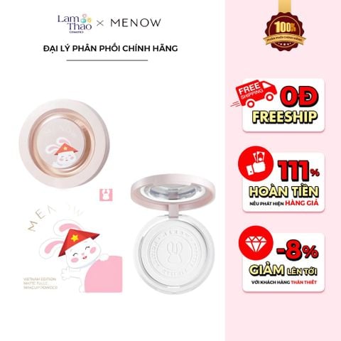  [DEAL 05/6 - 30/6 TẶNG 1 PHẤN MẮT MENOW] Phấn Phủ Dạng Nén Kiềm Dầu Che Phủ Hoàn Hảo Menow Matte Tulle Makeup Powder Viet Nam Edition 