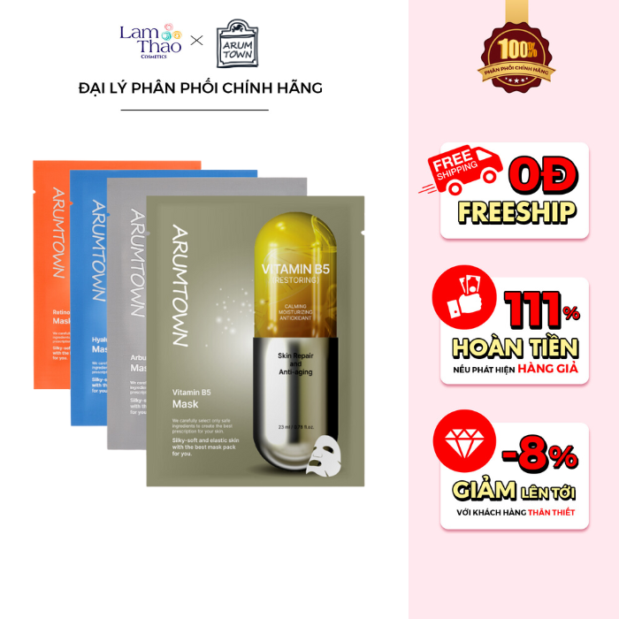 TẶNG 05 MẶT NẠ ARUMORE khi MUA 10 MIẾNG MẶT NẠ ARUMORE BẤY KỲ Mặt Nạ Dưỡng Da Arumtown Mask