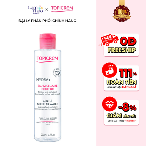  Nước Tẩy Trang Dịu Nhẹ Cho Da Nhạy Cảm Topicrem Hydra+ Gentle Micellar Water 