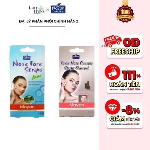  Miếng Dán Lột Mụn Mũi 4 Miếng Mayan 