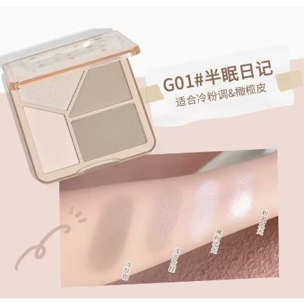  Bảng Phấn Bắt Sáng, Tạo Khối Gogo Tales Light Shadow Flawless Highlight Contouring Palette 