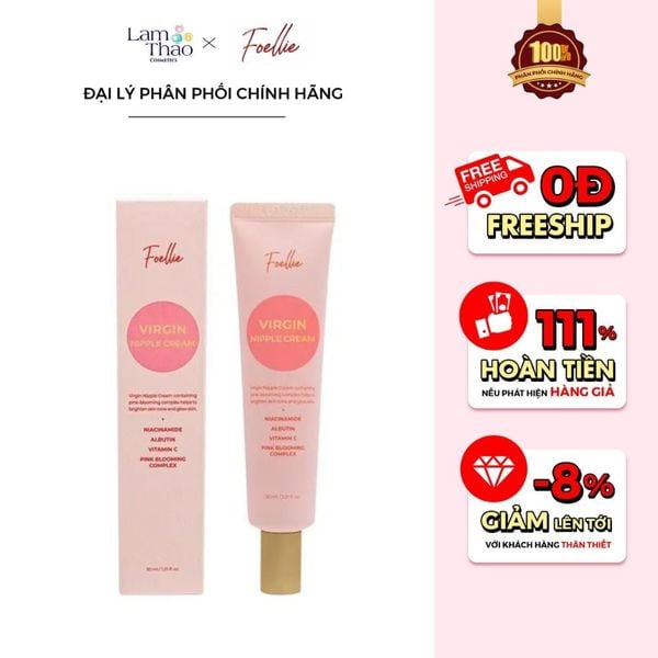 Kem Làm Hồng Nhũ Hoa Vùng Kín Hàn Quốc Foellie Virgin Nipple Cream 30ml