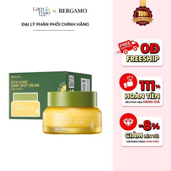 Kem Dưỡng Chiết Xuất Quýt Xanh Hỗ Trợ Làm Trắng Da, Hỗ Trợ Mờ Thâm Nám Bergamo Green Tangerin Vita Shine Dark Spot Cream