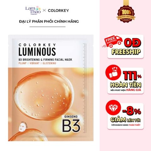  Mặt Nạ Săn Chắc Và Sáng Da B3 Colorkey Luminous B3 Brightening & Firming Facial Mask - Ginseng 