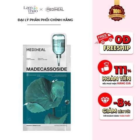  Mặt Nạ Dưỡng Da Chiết Xuất Rau Má Hỗ Trợ Phục Hồi Mediheal Madecassoside Essential Mask Blemish Repair 