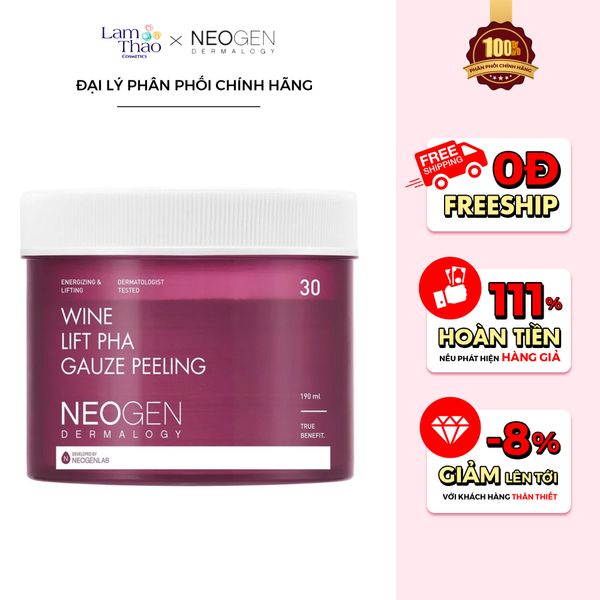 Bông Tẩy Tế Bào Chết Rượu Vang Neogen Dermalogy Wine Lift PHA Gauze Peeling
