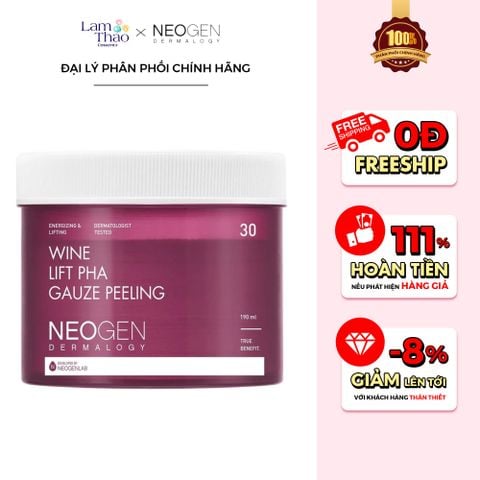  Bông Tẩy Tế Bào Chết Rượu Vang Neogen Dermalogy Wine Lift PHA Gauze Peeling 