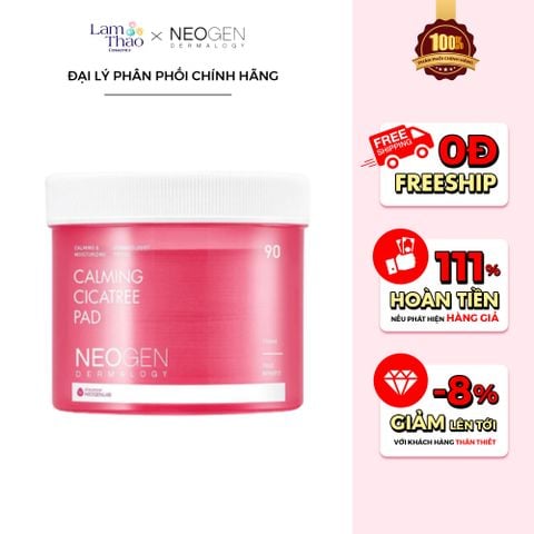  Toner Pad Chiết Xuất Rau Má Làm Dịu Phục Hồi Da Nhạy Cảm Neogen Dermalogy Calming Cica Tree Pad 