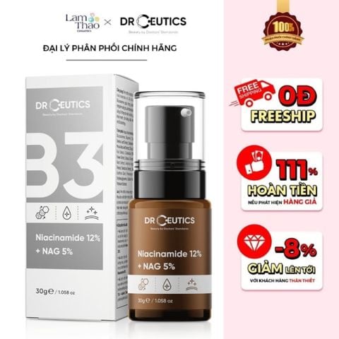  Tinh Chất Hỗ Trợ Giảm Thâm, Sáng Da & Se Khít Lỗ Chân Lông DrCeutics Niacinamide 12% + NAG 5% 