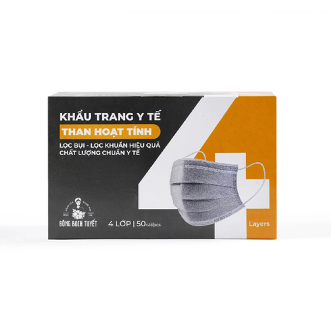 Khẩu Trang Y Tế Kháng Bụi Khuẩn 4 Lớp Bạch Tuyết Medical Mask 