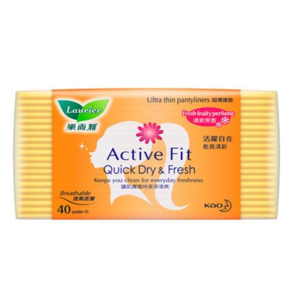 Băng Vệ Sinh Hàng Ngày Hương Trái Cây Laurier Ultra Thin Pantyliner Active Fit Fresh Fruity Perfume 40 Miếng