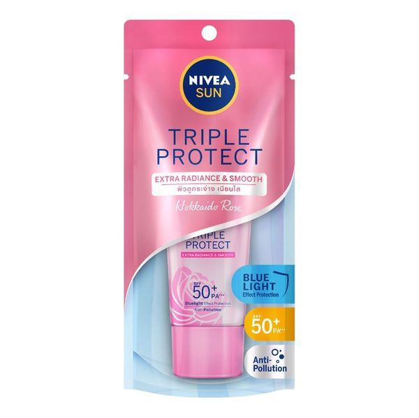 Kem Chống Nắng Dưỡng Sáng Mịn Hoa Hồng Nivea Hokkaido Triple Protect Extra Radiance & Smooth SPF50+ PA+++