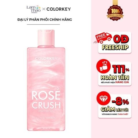  [DEAL SỐC 25.11 - 30.11] Gel Tắm Hương Hoa Và Trái Cây Hỗ Trợ Dưỡng Sáng Da Colorkey Rosé Crush Shower Gel 