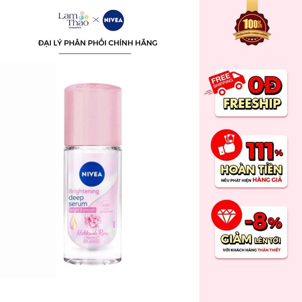 Lăn Khử Mùi Hương Hoa Hồng Nivea Brightening Deep Serum Bright & Smooth Hokkaido Rose