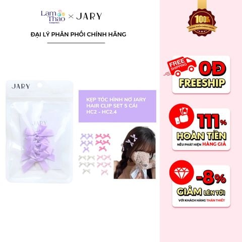 Kẹp Tóc Hình Nơ Jary Hair Clip Set 5 Cái 