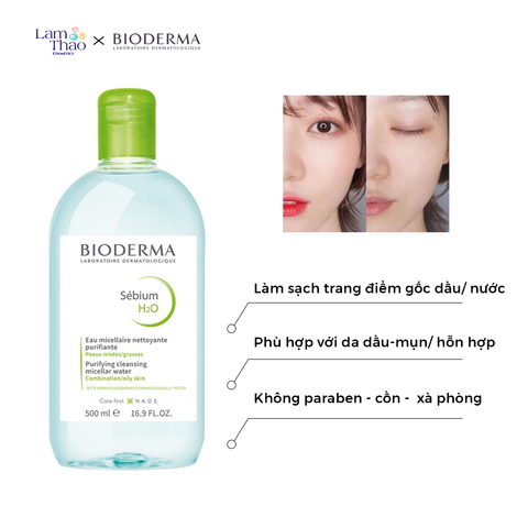  Nước Tẩy Trang Dành Cho Da Dầu & Hỗn Hợp Bioderma Purifying Cleansing Micellar Water 