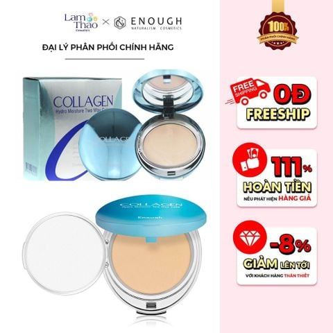 Phấn Phủ Dạng Nén 2 Lõi Enough Collagen Hydro Moisture Two Way Cake (Có Lõi Refill) 