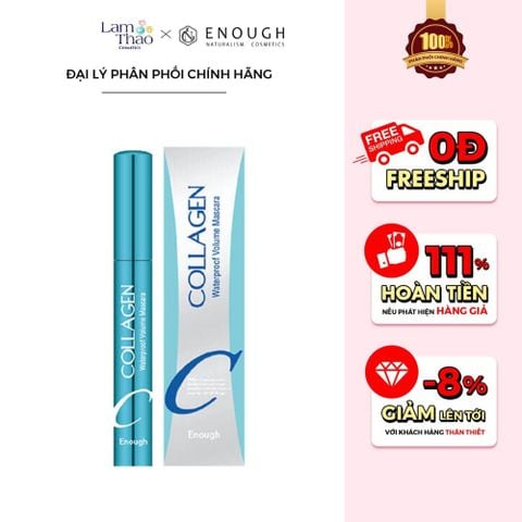  Mascara Chống Trôi Enough Collagen Waterproof Volume Mascara 