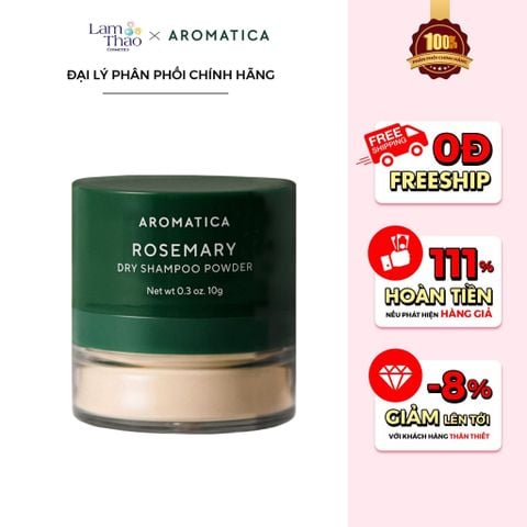  [DEAL SỐC 22.12 - 31.12 TẶNG 02 TTBC DA ĐẦU 30G + LƯỢC GỖ] Phấn Gội Khô Hương Thảo Aromatica Rosemary Dry Shampoo Powder 