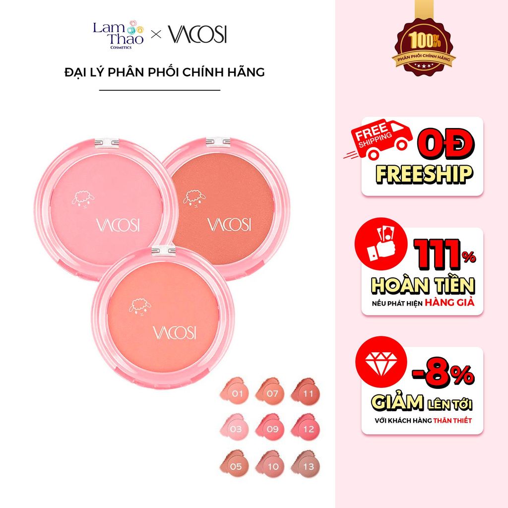 Phấn Má Hồng Vacosi Lolipop Blush Powder