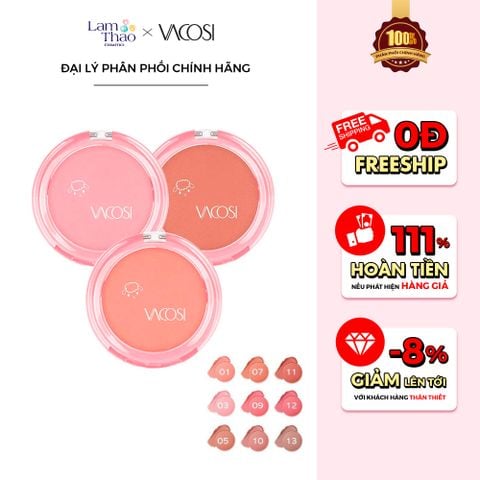  Phấn Má Hồng Vacosi Lolipop Blush Powder 
