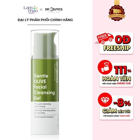  Gel Rửa Mặt Tạo Bọt DrCeutics Gentle Olive Facial Cleansing Gel 