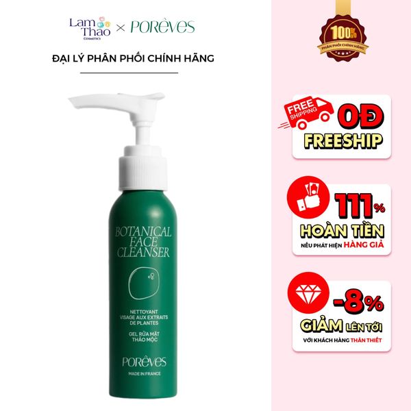 Gel Rửa Mặt Chiết Xuất 8 Loại Thảo Mộc Làm Sạch Dịu Nhẹ Porêves Botanical Face Cleanser